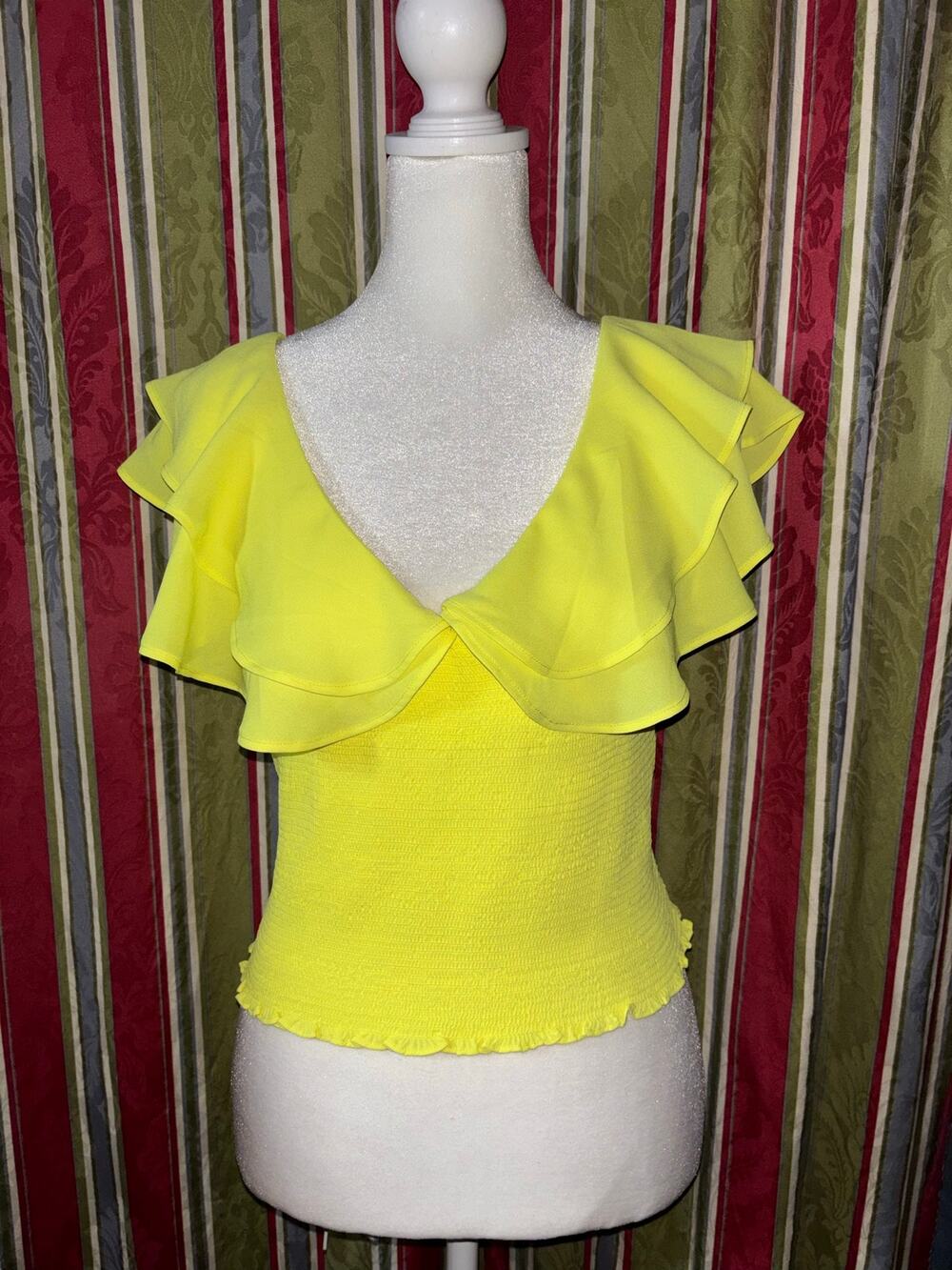 Beautiful Yellow Bright Top Bebe Size (S-6)